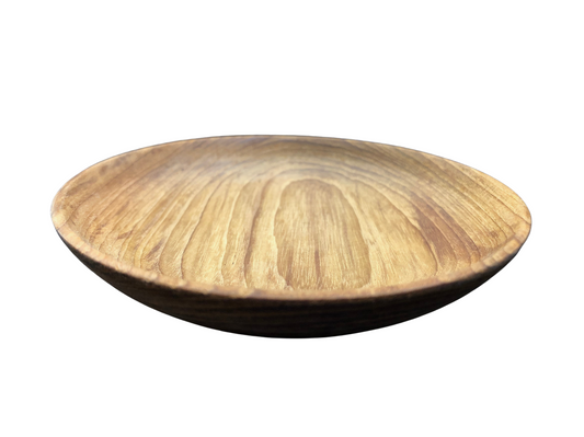 B600020007-Thailand pure handmade teak wood 5 inch deep plate